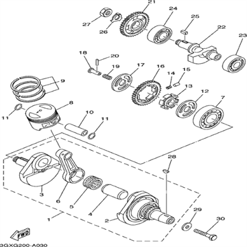 Piston ring set, 0,50 mm. O/S, Yamaha, 15A-11610-20